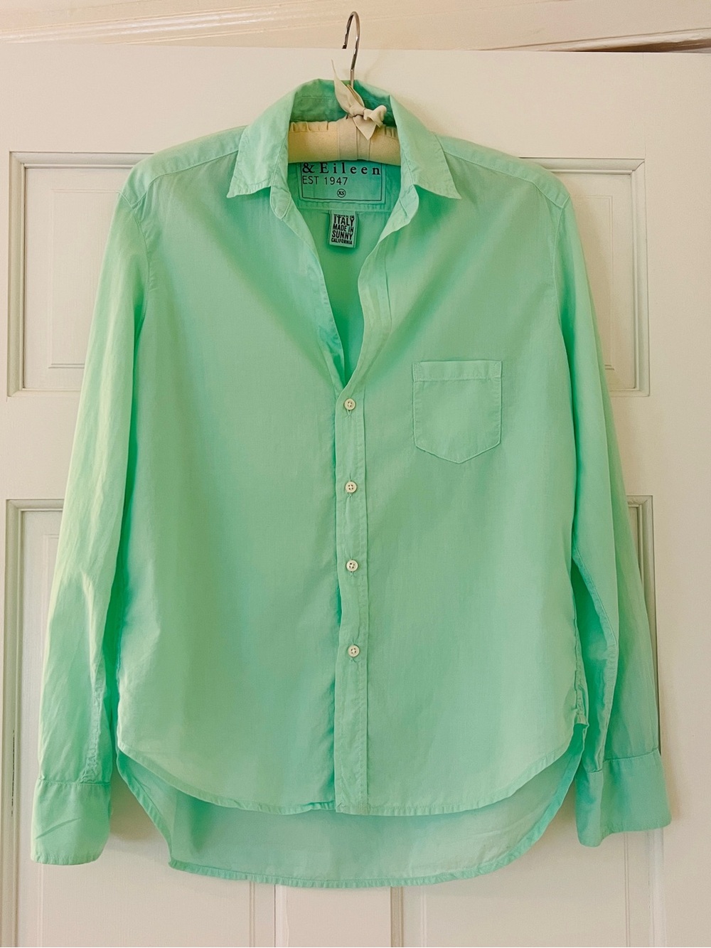 Frank & Eileen Mint Green  Casual Button-Down Shirt XS
